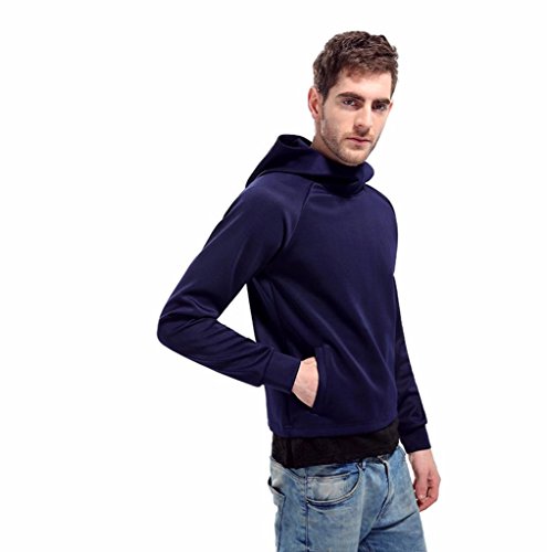 Preisvergleich Produktbild Hffan Jacke Kapuze Hoodie Sweatshirt Kapuzenpullover Herren Pullover Mäntel Winterpullover Kapuze Aufdruck Slim Fit Lange Ärmel Männer Kapuzenjacke Outwear Tops Bluse Oberbekleidung (Blau, M)