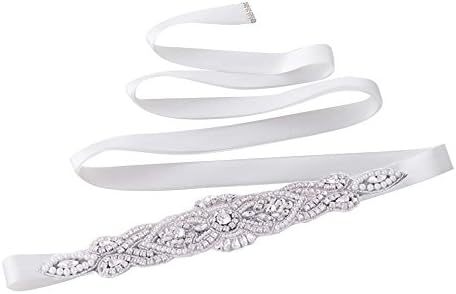 TOPQUEEN Women's Crystal Wedding Belt Sashes Bridal Sash belt Applique