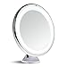 Sanheshun Makeup Mirror 5X Magnifying Lighted Compact Mirror with Suction Base , Round