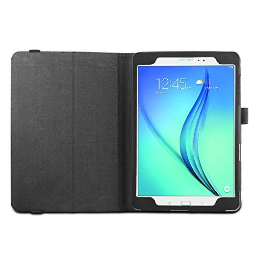 Infiland Samsung Galaxy Tab A 9.7 Hülle Case -Slim Fit Folio PU-lederne dünne Kunstleder Schutzhülle Cover Tasche für Samsung Galaxy Tab A 9.7 T550N/ T555N 24,6 cm (9,7 Zoll) WiFi/LTE Tablet-PC (mit Auto Schlaf / Wach Funktion)(Schwarz) - 4