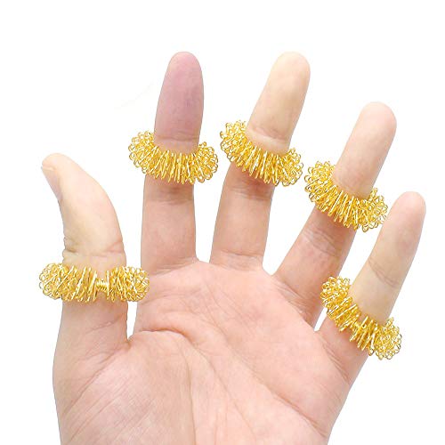 Preisvergleich Produktbild MOSHANGHUA 5 Stück Massage Ring Akupressur Ring Körper Akupunktur Massagegerät,Gold