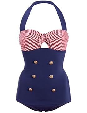 Maritimer Damen Sailor Matrosen Pin Up Rockabilly Retro Badeanzug