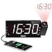 Produktbild Projektionswecker, FM Radiowecker, 7'' große LED-Anzeige mit 3 Helligkeitsstufen, Dual-Alarms & 15 Lautstärke, Sleeper Timer, USB-Anschluss, 180° Projektor, Flip-Anzeige Wecker für Schlafzimmer