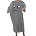 Produktbild MIRRAY Damen Lustiges Gedrucktes Nachtwäsche Nachthemd Langes Hemdkleid Negligee (Grau,M)
