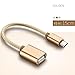 Produktbild HKFV Metall USB C 3.1 Typ C Stecker auf USB Buchse OTG Data Sync Konverter Adapterkabel Typ-c OTG Nylon geflochtenes Datenkabel (Gold)