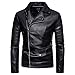 Produktbild Rosennie Herren Jacke Kunstleder Geteppt Reißverschluss Lederjacke Slim Fit Modern Freizeit Schwarz Langarm Shirt Top Bluse Herbst Winter Casual Cardigan Jacke Strickjacke Sweatjacke(Schwarz,L)