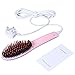 New Noza Tec Electric Hair Straightener Brush Ceramic Heated Anti Static Zero Damage Comb Detangling Brush for Frizz-free Hair Styling With LCD Display Massage Straightening Irons (Pink)