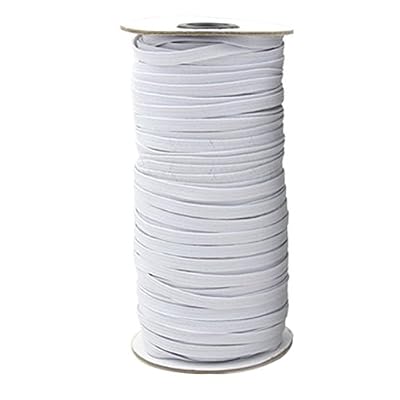 ULTNICE Corde extensible ruban plat blanc ruban élastique pour vêtements 10M x 6mm (blanc)