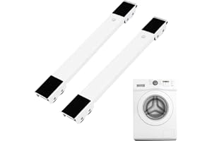 Ruolin Waschmaschinenständer, Waschmaschine Verschiebbar Sockel, Einstellbar Kühlschrank Basis Möbel mit Schloss fest, Sockel mit 24 Räder für den Boden von Wäschetrockner, Waschmaschine, Kühlschrank