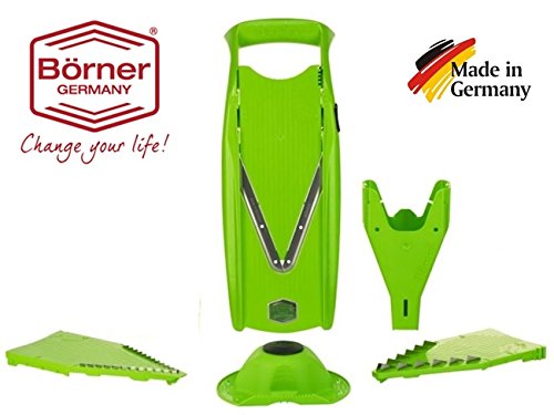 Börner MANDOLINA AFFETTATORE Multifunzione 3 Lame INTERCAMBIABILI + SALVAMANI