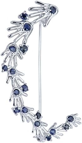 Women`s Blue Round Sapphire Brooches Crafted of 925 Sterling Silver