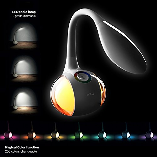 WILIT® HZ T3 5W dimmbare LED Schreibtischlampe/Atmosphärenlampe mit Schwanenhals und Touchfeld für Farblicht und 3 Helligkeitsstufen, weiß - 2