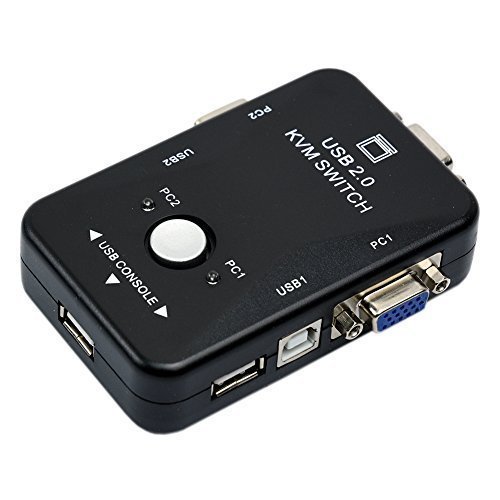 Mondpalast @ 2 Port KVM USB Switch Box Switch-Adapter mit 2 Kabel - zwei Computer mit 1 Monitor / Maus / Tastatur / Drucker verbinden