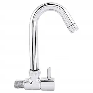 Jagger Turbo Sink taps for Kitchen and Bathroom 360 Degree Rotating Kitchen Sink tap with Foam Flow Brass Tap with Chrome Finish Full Brass tap for Kitchen Sink taps with Free Flange and Teflon Tape