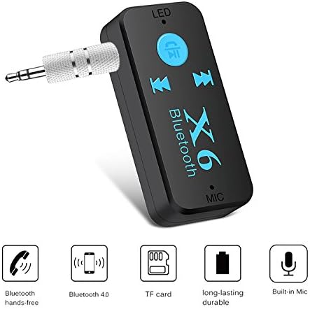 Bluetooth Receiver,Aupolo Aux Bluetooth Receiver 3.5mm Audio Adapter Output Car Kit with Built-in Battery TF Card Slot for Car Home Audio Music Streaming Sound System