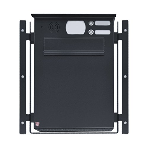 Preisvergleich Produktbild Edelstahl Briefkasten mit Halterung für Doppelstabmattenzaun, RAL 7016 Anthrazitgrau (Art.Nr. 02.1 SET)