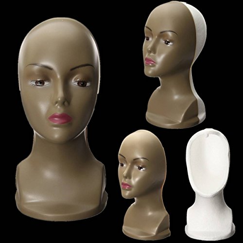 LuckyFine Foam Mannequin Head Wig Display Holder Manikin Styrofoam Female Model