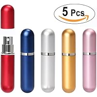 Cookey Botellas de Atomizador de Perfume, 5pcs Mini Perfume Recargable de Perfume Perfume de Afeitado con Atomizador Botella de Spray Vacía con Llenador de Embudo de 2