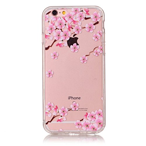 Uming® Weiche TPU Silikon Schutz Hülle Case ( Plum flower – für IPhone 5S 5 5G SE IPhone5S IPhoneSE ) Blumen Muster Bemalt Painted Gemaltes Kratzfeste Gel Rubber Handy Tasche Cover Etui Abdeckung - 2