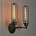 Produktbild Doppelte Kopf-Weinlese-Art-industrielle Wand-Lampe 2-Lichter Öl-geriebenes Bronzen-Minidraht-Käfig-Wand-Licht-Retro-Leuchtfeuer-Schlauch-Lampe-Hauptbeleuchtung-Befestigung 33 * 25cm