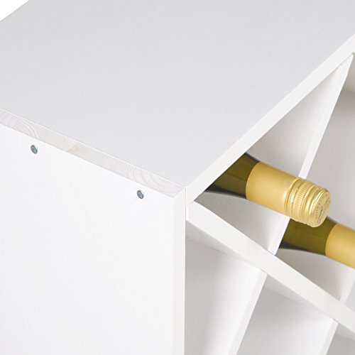Weinregal / Flaschenregal System Raute, Holz Kiefer, Weiß, stapelbar / erweiterbar, für 24 Fl. – H 52 x B 52 x T 25 cm - 5