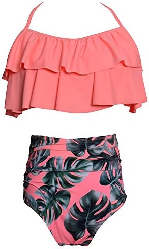 Anyu Women's High Waisted Bikinis Sets Printing Swimwear Sets Swimsuit