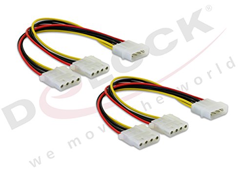 Delock Y- Kabel Stromversorgung > 2x 4pin Molex Verteiler