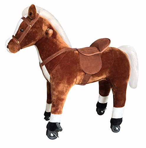 Preisvergleich Produktbild Giggling Reitpferd Plüschpferd braun mit Sound und Rollen