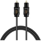 CableCreation 3 Feet Ultra Slim Toslink Optisches Digital Audio Kabel OD: 2.2mm Geformt, Schwarz / 1m