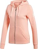 Ideal für Sport und Freizeit adidas Damen Essentials Solid Full Zip Hooded Kapuzen-Jacke, Haze Coral/White, M