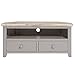 Price comparison product image Florence Dove Grey TV corner cabinet. Sturdy corner TV unit with drawers and cabel access