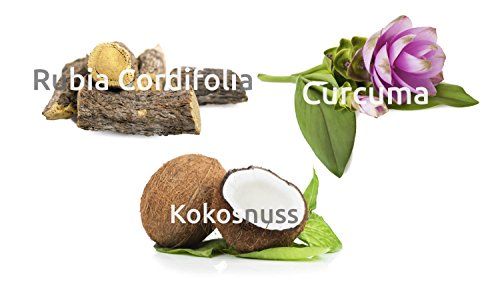 Pflege bei Schuppenflechte (Psoriasis) und trockener, juckender und schuppiger Haut – PsoriCol Salbe 100ml (~90g) – Creme mit wertvollen Pflanzenextrakten (Curcuma, Wrigthia Tinctoria, Rubia Cordifolia) und natürlichen Ölen (Kokosnuss, Shea Butter, Neem). - 3