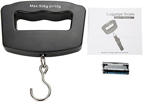 GLOGLOW Digital Hanging Scale, 50kg/10g Portable Electronic Scale Precise Mini Fish Hook Scale for Home Farm Fishing Luggage Weight
