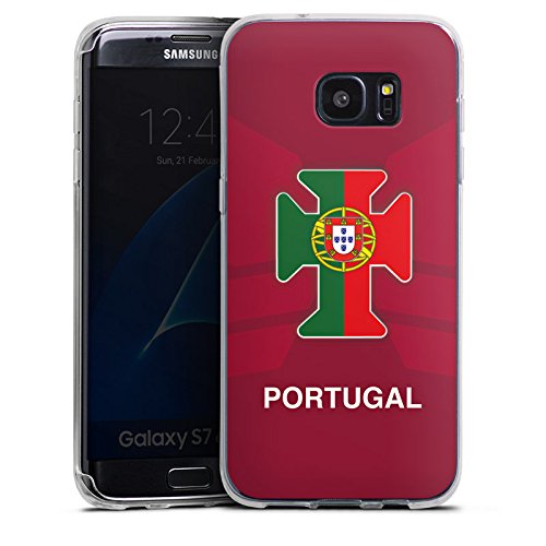 Samsung Galaxy S7 Edge Silikon Hülle Case Schutzhülle Portugal EM Trikot Fußball Europameisterschaft