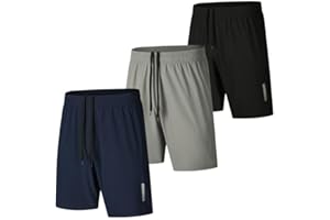 fovdtaa - Pantaloncini sportivi da uomo, ad asciugatura rapida, per palestra, corsa, allenamento, 3 pezzi