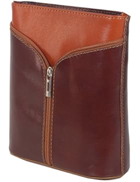 taschenTrend - Brolo kleine Hochformat Umhängetasche Leder Handtaschen Glattleder Abendtasche Crossover Bags Damen...