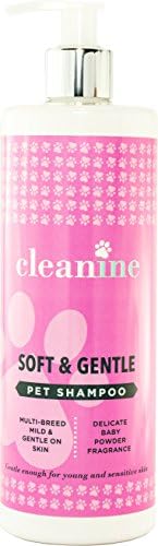 Cleanine 500ml Soft &amp; Gentle Shampoo Baby Powder Suitable for Puppies &amp; Sensitive Skin Fragrance From Animal Products Professional Grooming Products Suitable For Dogs, Cats, Horses.