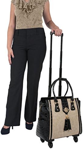 "THE MONTECITO" Python &amp; Alligator iPad, Tablet &amp; Laptop Spinner Wheel Carryall Bag