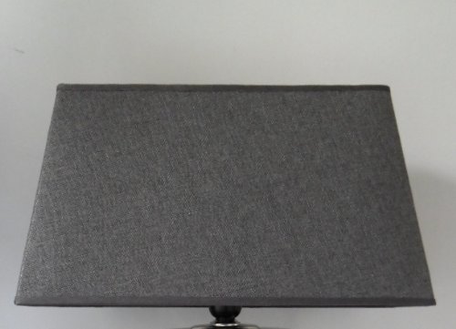 Lampenschirm rechteckig 40 cm grau Leinenstruktur - 2