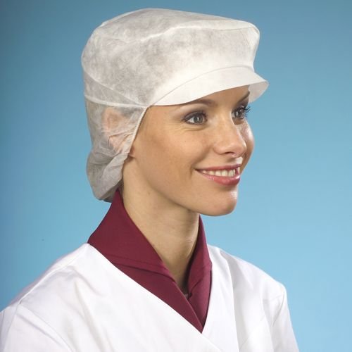 Preisvergleich Produktbild Papstar Einweg Kappen + Schirm + Haarnetz 12209 500Stk. weiss