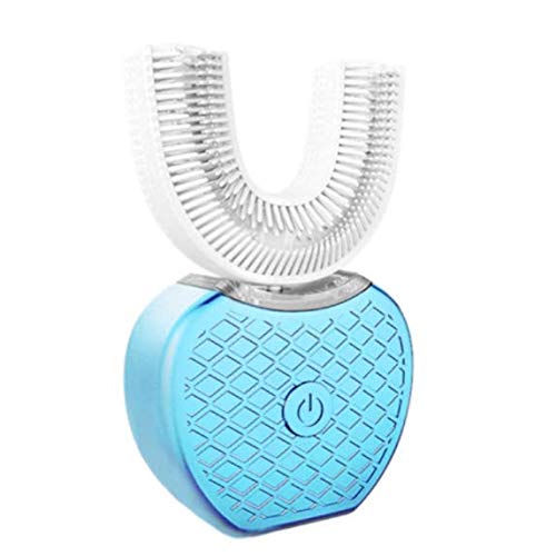 Preisvergleich Produktbild REN Skincare 360 Grad Sonic Automatische Elektrische Zahnbürste USB Wiederaufladbare Intelligente Ultraschall-Zahnbürste 4 Modi U Typ 45 Sekunden IPX7, Blau,Blue