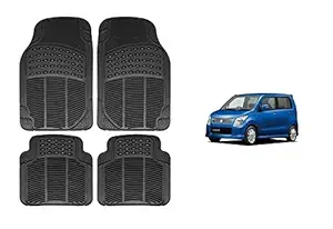 RS Enterprises Carpet Floor/Foot 4D Rubber Mats for Maruti Suzuki Wagon R 2015 Car Black