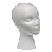 JaneDream Styrofoam Foam Mannequin Female Head Model Dummy Wig Glasses Hat Display Stand (Without Base)
