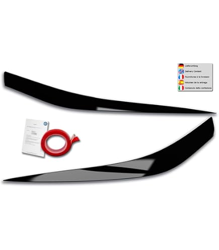 RDX Racedesign Palpebre Fari In ABS Per Volkswagen Touran (5T) 2015- (Versione LED) - Set Omologato TÜV, Istruzioni Incluse