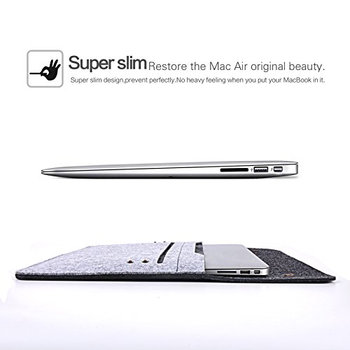 YESSBON Shockproof 11 / 11,6 Zoll Ultrabook Laptop Notebook Sleeve Beutel-Kasten-Beutel für Macbook Air und 11 / 11,6-Zoll Ultrabook Laptop-Schwarze& Grau - 2