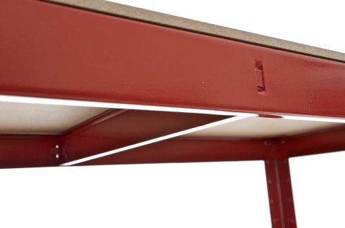 CLP Schwerlastregal, Metall, verzinkt, Tragkraft 875 kg, 5 Böden, Lagerregal Farbe + HÖHE wählbar rot, 180 x 90 x 45 cm - 7