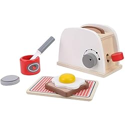 Simlug Jouets de Simulation de Cuisine pour Enfants, Grille-Pain instantané en Bois Jeu de Cuisine de Simulation pour Enfants