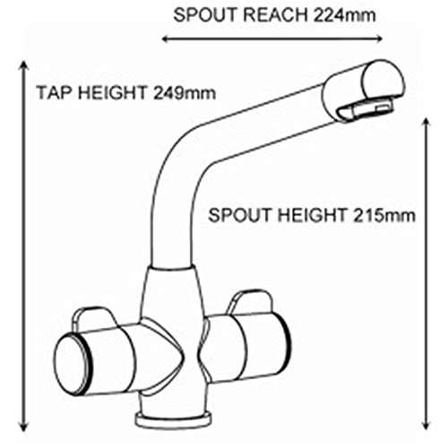 Astracast TP0333 Targa Twin Dial Dual Flow Tap in White