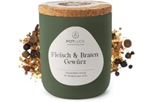 ‎POTLUCK GEWÜRZFREUNDE POTLUCK | Fleisch & Braten Gewürz | Gewürzmischung im Keramiktopf | 55g | Vegan, glutenfrei und mit natürlichen Inhaltsstoffen