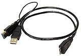 cable usb doble alimentacion para que sirve Cable USB 3.0 o SuperSpeed USB basado en 2 conectores USB 3.0 tipo A macho en en un extremo y MicroUSB B macho en el otro extremo